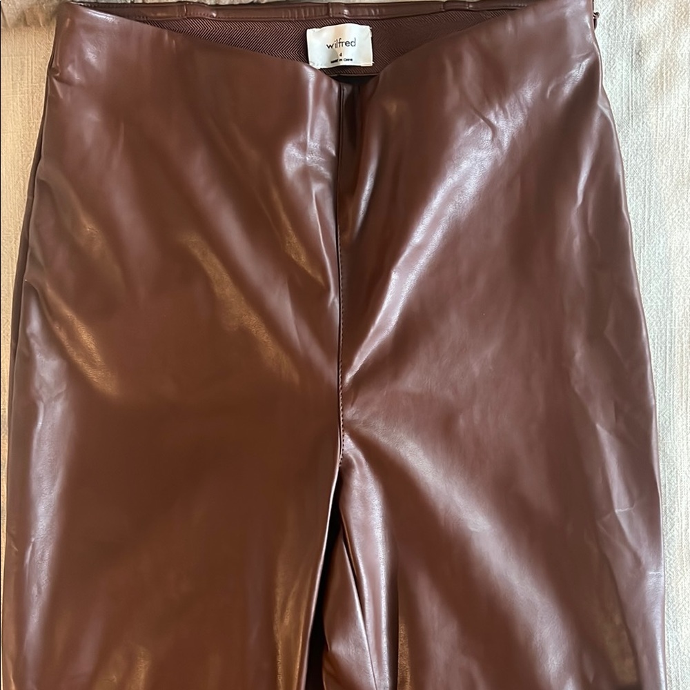 Brown Faux Leather Skirt